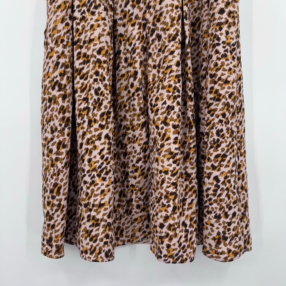NWT Ann Taylor Leopard Print Pleated Maxi Skirt Size 2 Pink Brown Brushstroke - Picture 11 of 12